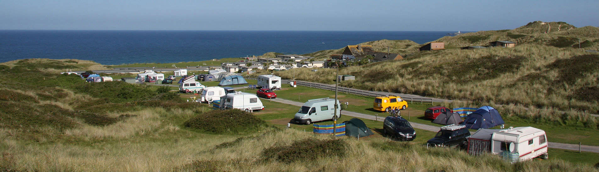 Touring caravan holiday park at St Ives Bay, Cornwall