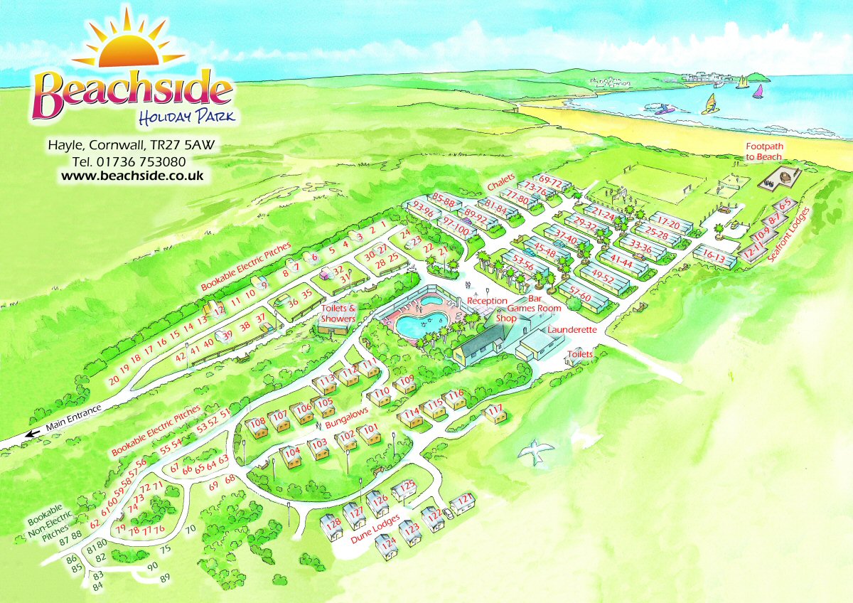 Touring caravan holiday park at St Ives Bay, Cornwall