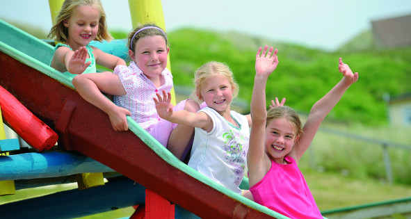 children on slide