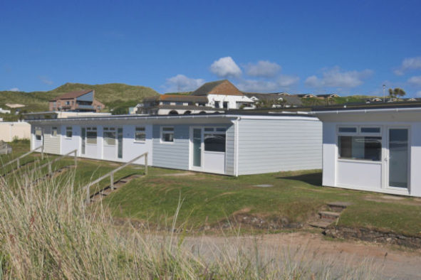 Exterior view of new apartment accommodation at Beachside Holiday Park, Cornwall