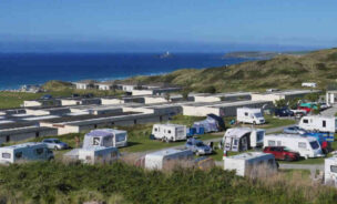Beachside Holiday Park view of pitches and accommodation