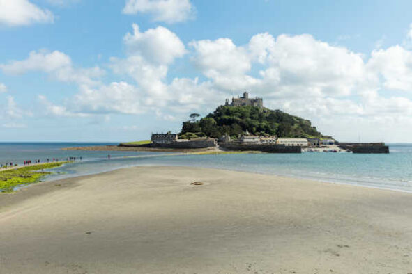 St Michael's Mount Marazion Beach in Cornwall